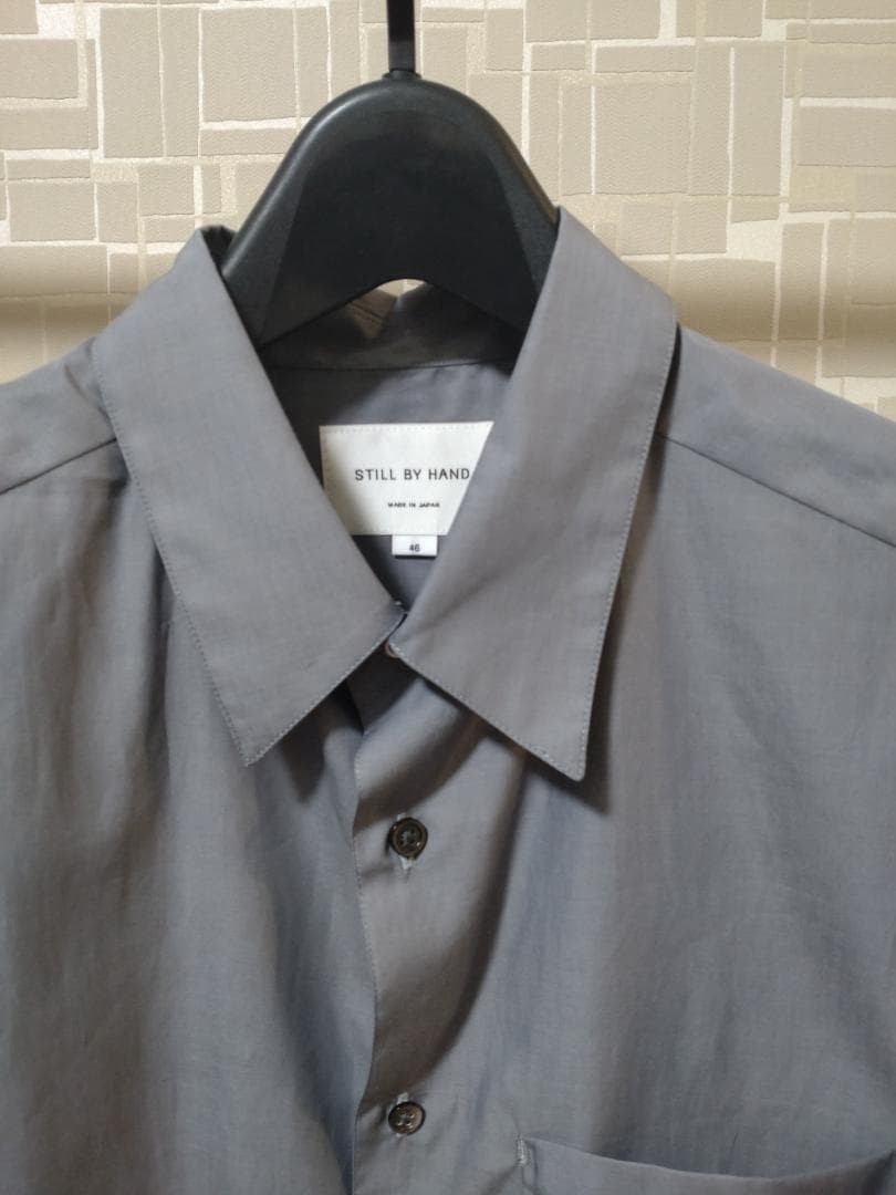 STILL BY HAND 200 Double High-Density Short Sleeve Shirt 46 Slate Gray