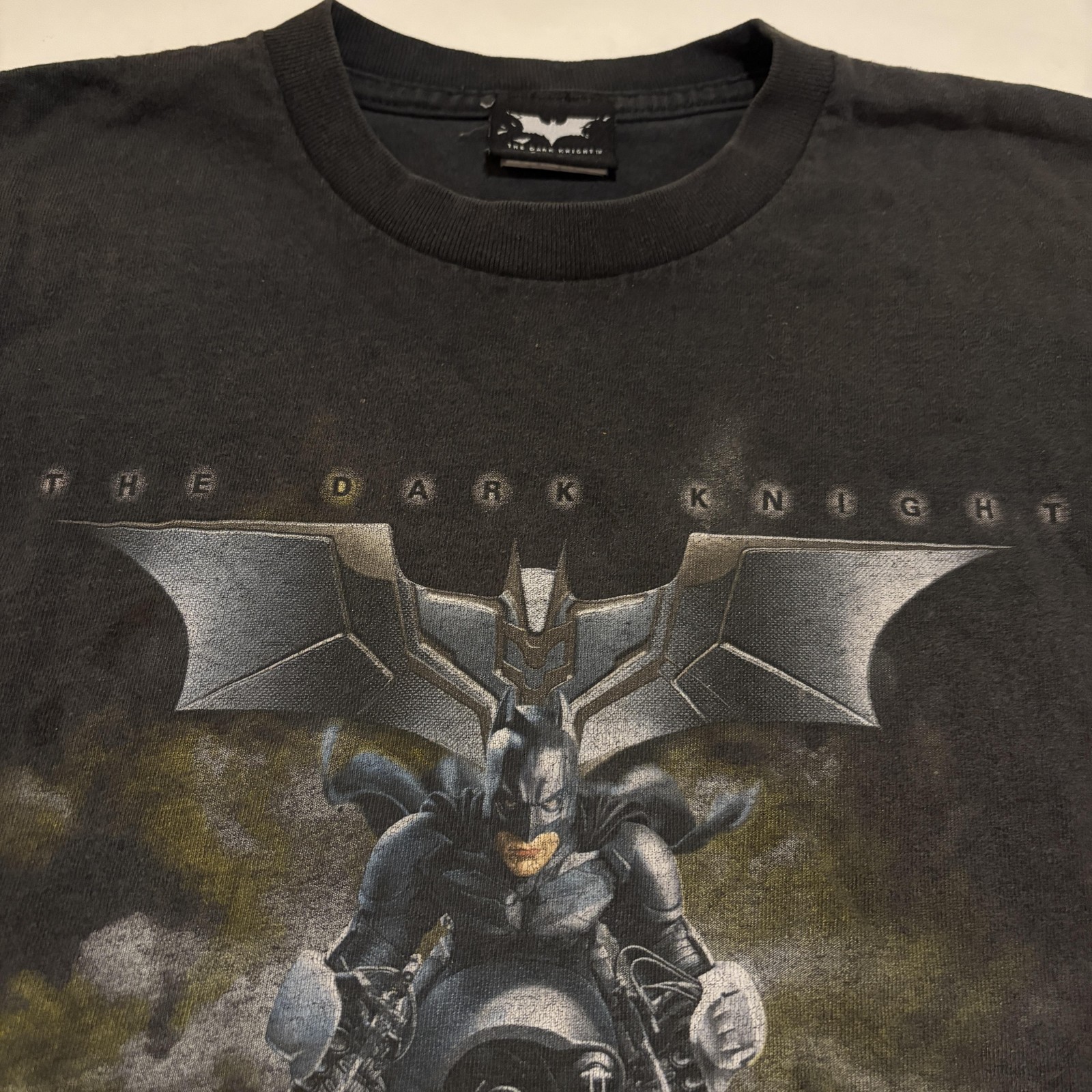 The Dark Knight Shirt Mens Small Black Batman Batpod Motorcycle Graphic Tee DC