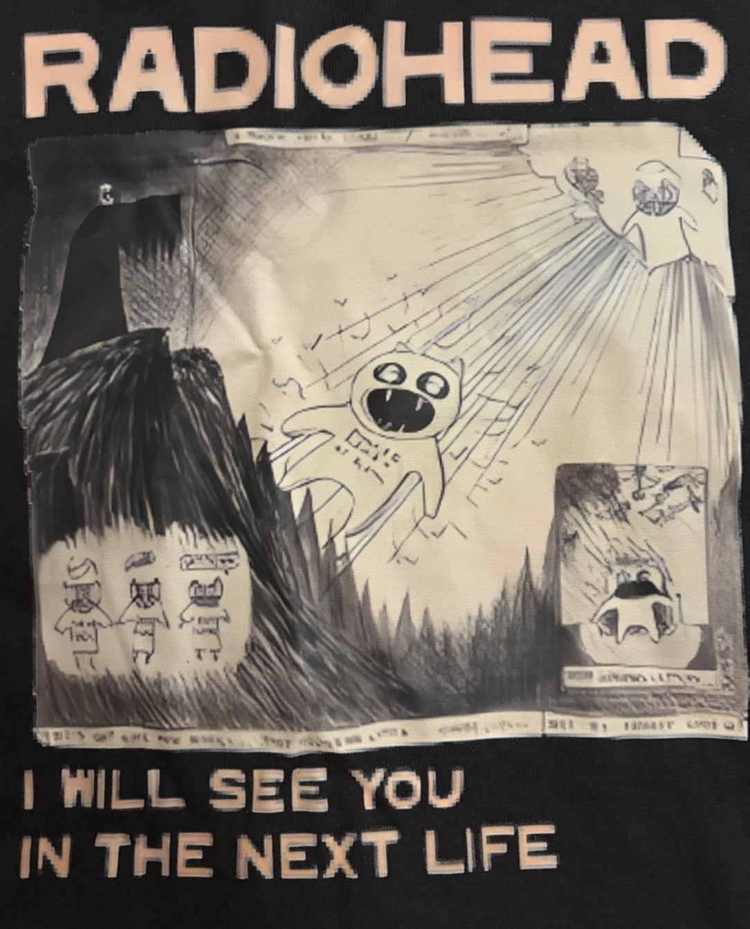 Radiohead Tshirt Amnesiac Era Print Short Sleeve Black T-Shirt BRAND NEW