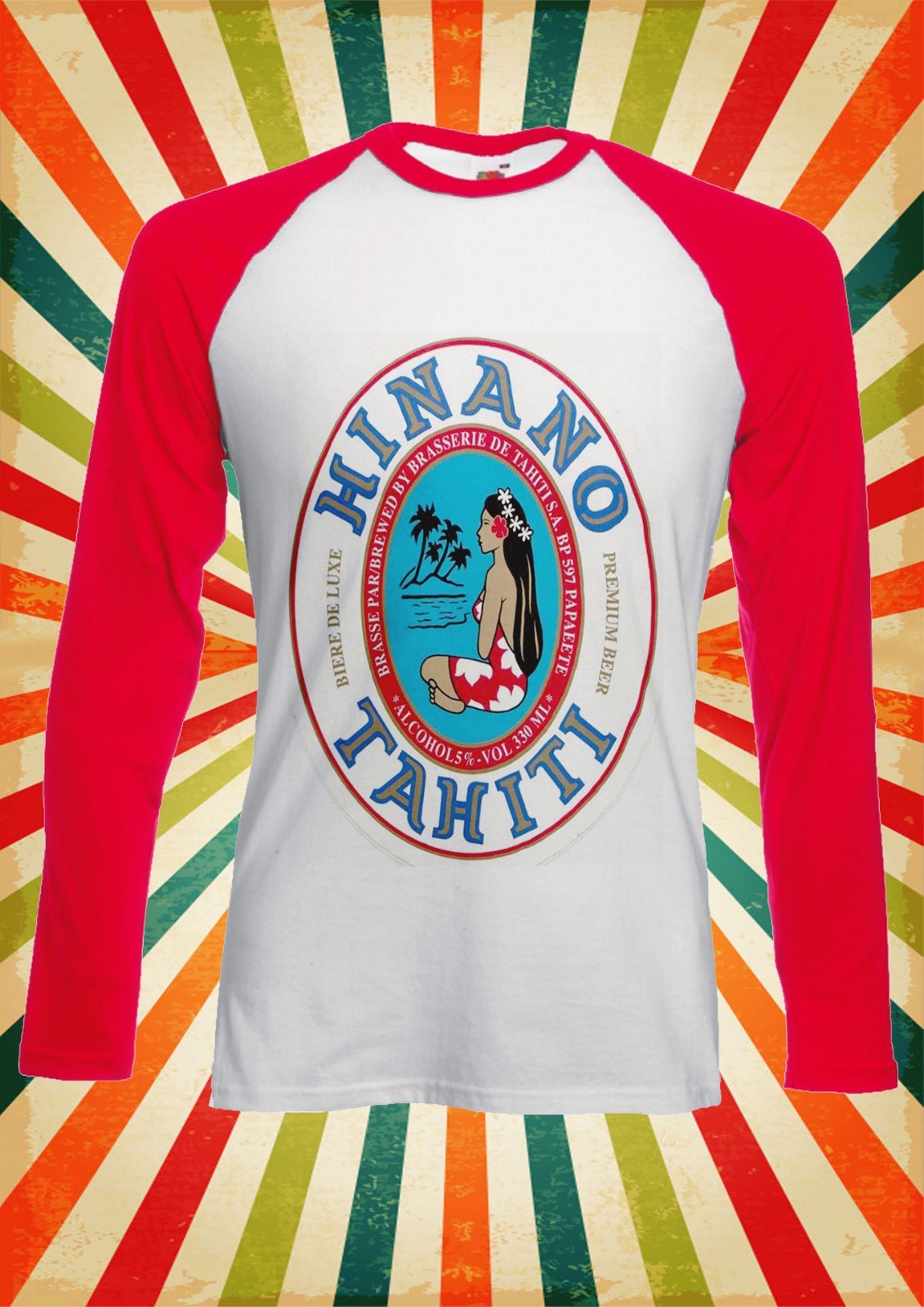 Hinano Beer Papeete Tahiti Men Women Long Short Sleeve Baseball T Shirt 1884