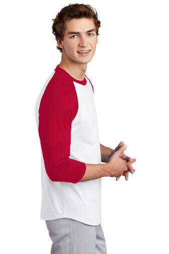 Sport-Tek T200 Mens Raglan Sleeve Colorblock Cotton Sports Jersey T-Shirt