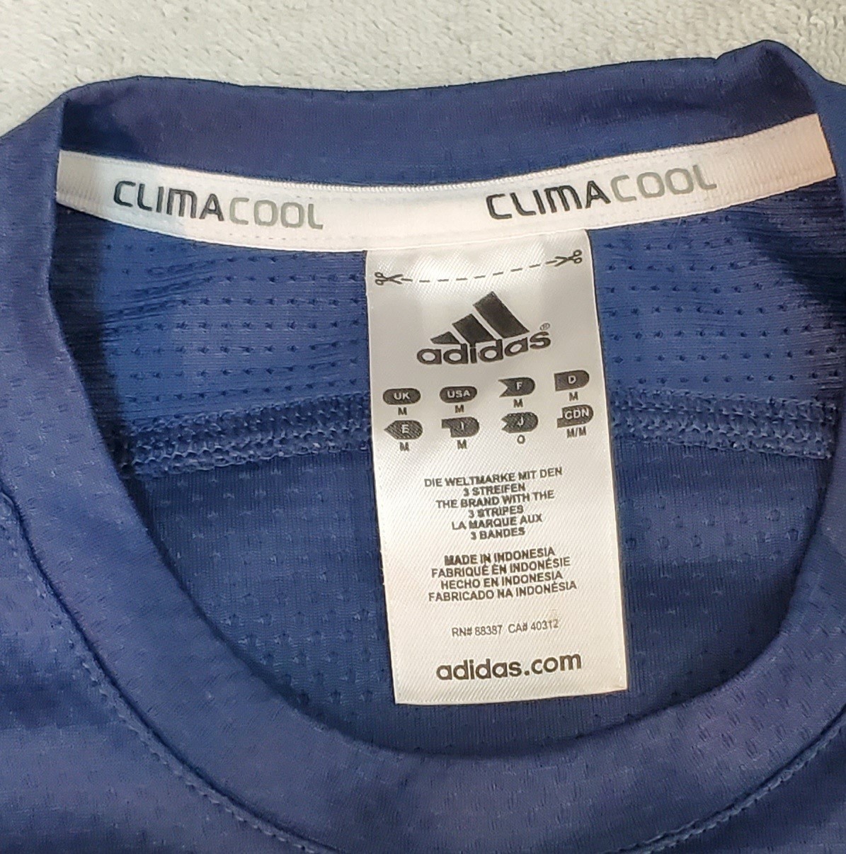 Adidas Climacool Performance Response LS Shirt Men’s Blue 3 Stripes Medium