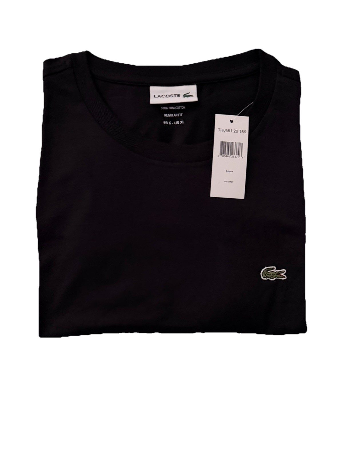 Lacoste Men Black T Shirt Short Sleeve Crew Neck