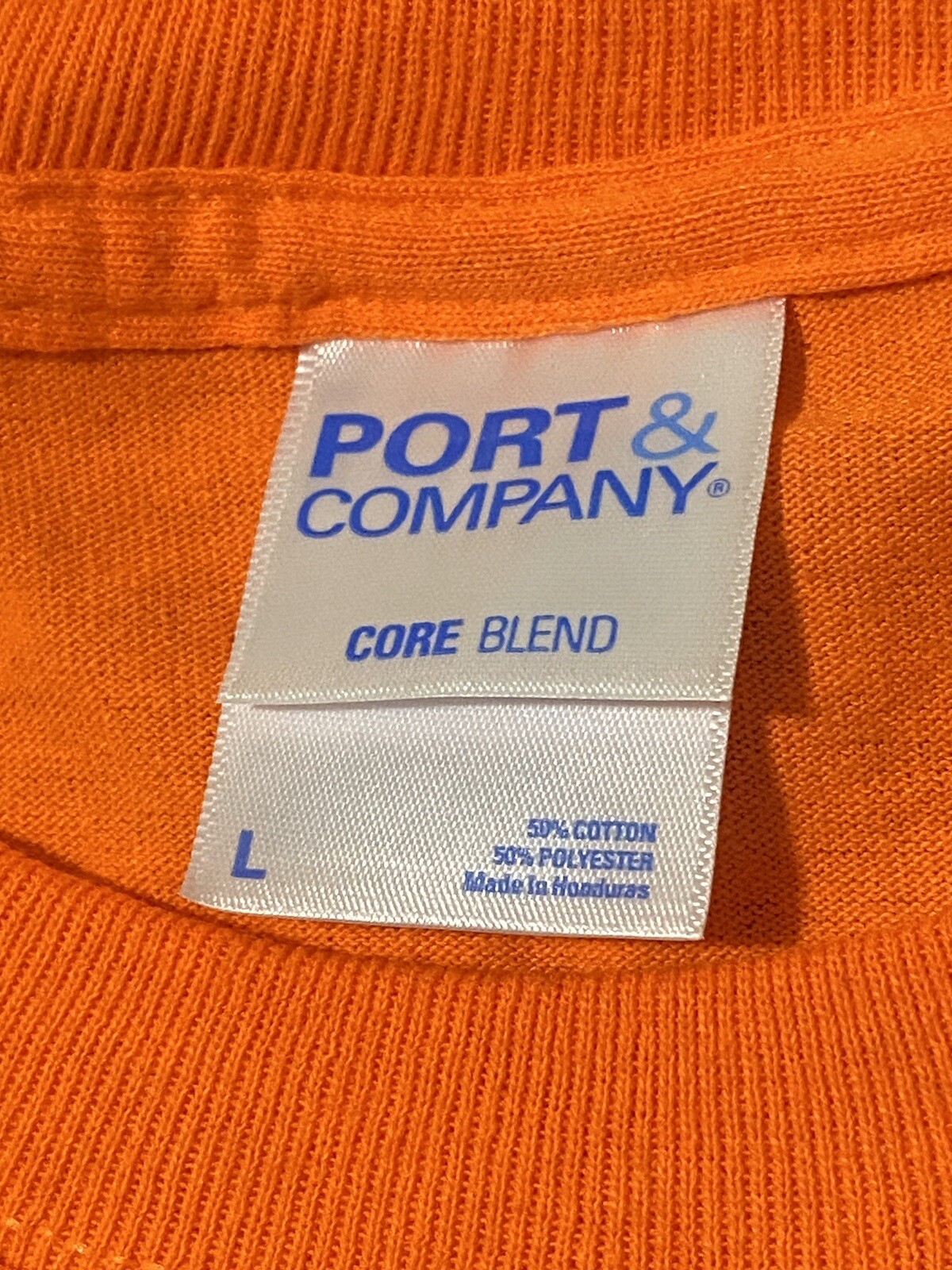 Prologistix Staffing Safety Orange Men’s Long Sleeve T Shirt Large Front Logo