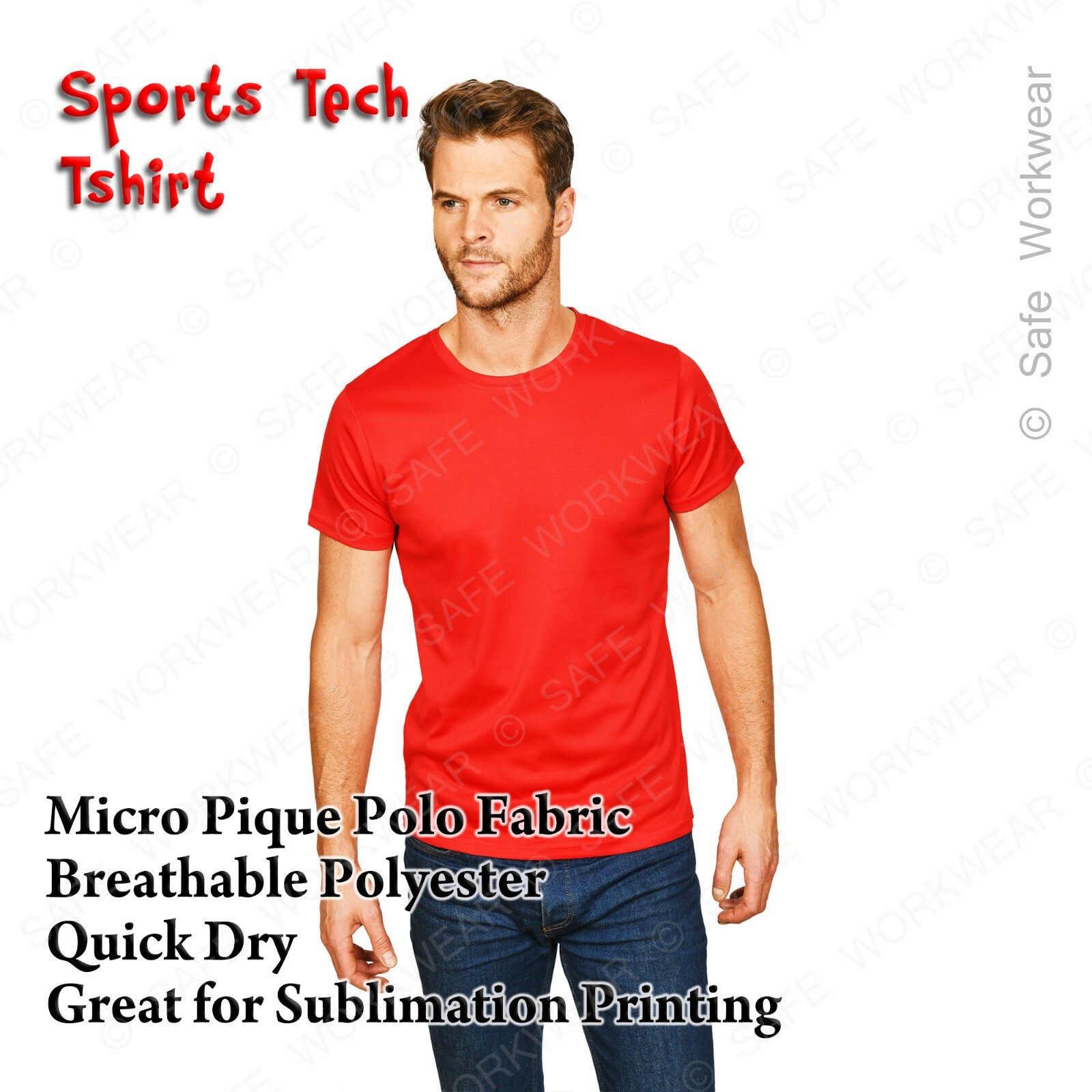 Sports Tech Tshirt – Breathable Quick Dry – Micro Pique Polo Sublimation Fabric