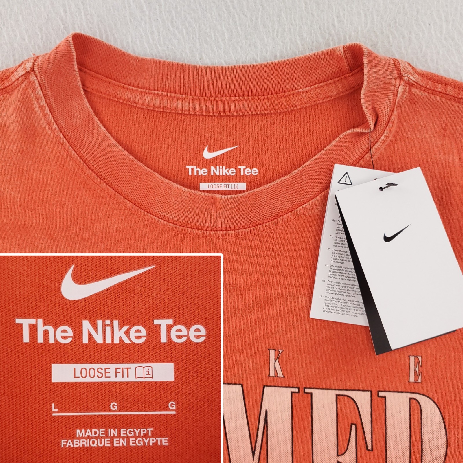 Nike Tee Max90 Summer League Basketball T-shirt Sunfade Wash Large Loose NWT