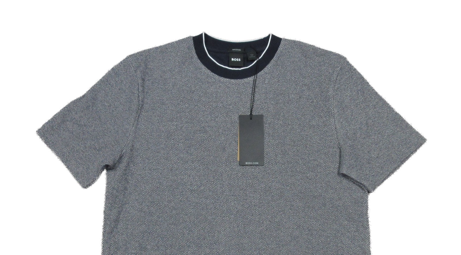 Boss Hugo Boss Navy H-Thompson Textured Pattern Cotton Short Sleeve T-Shirt L
