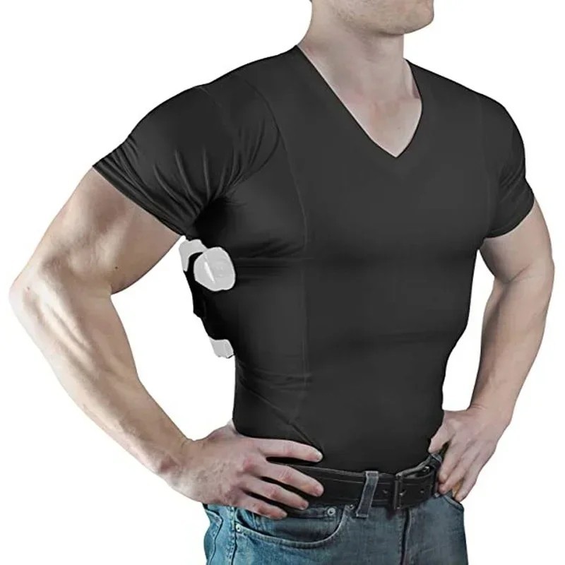 Concealment Clothes Men’S Crew Neck Undercover- Concealed Holster Carry Tops