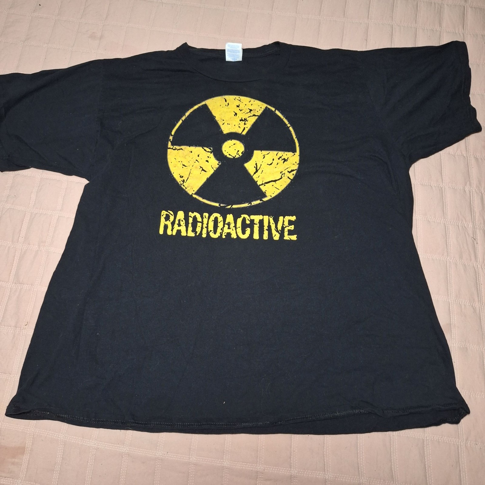 Port & Company T-Shirt Mens 3XL Black Radioactive Graphic Short Sleeve Tee