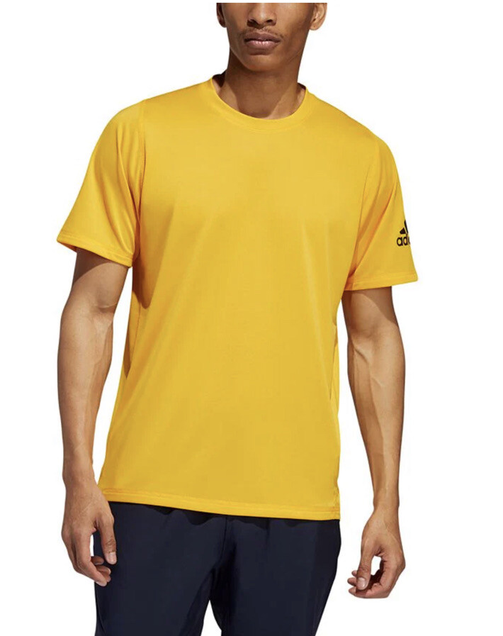 Adidas men’s workout the go to tee shirt yellow 100% Cotton New