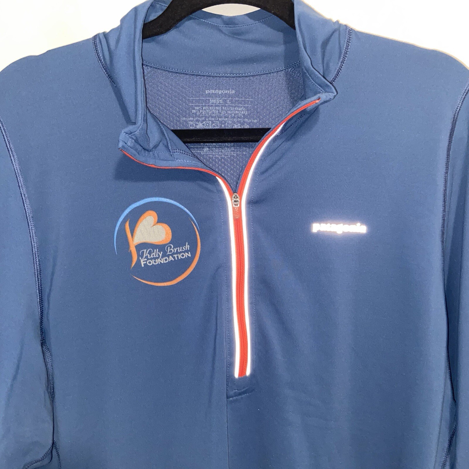 Patagonia Shirt Mens Large 1/4 Zip Pullover Outdoor Base Layer Cycling Logos
