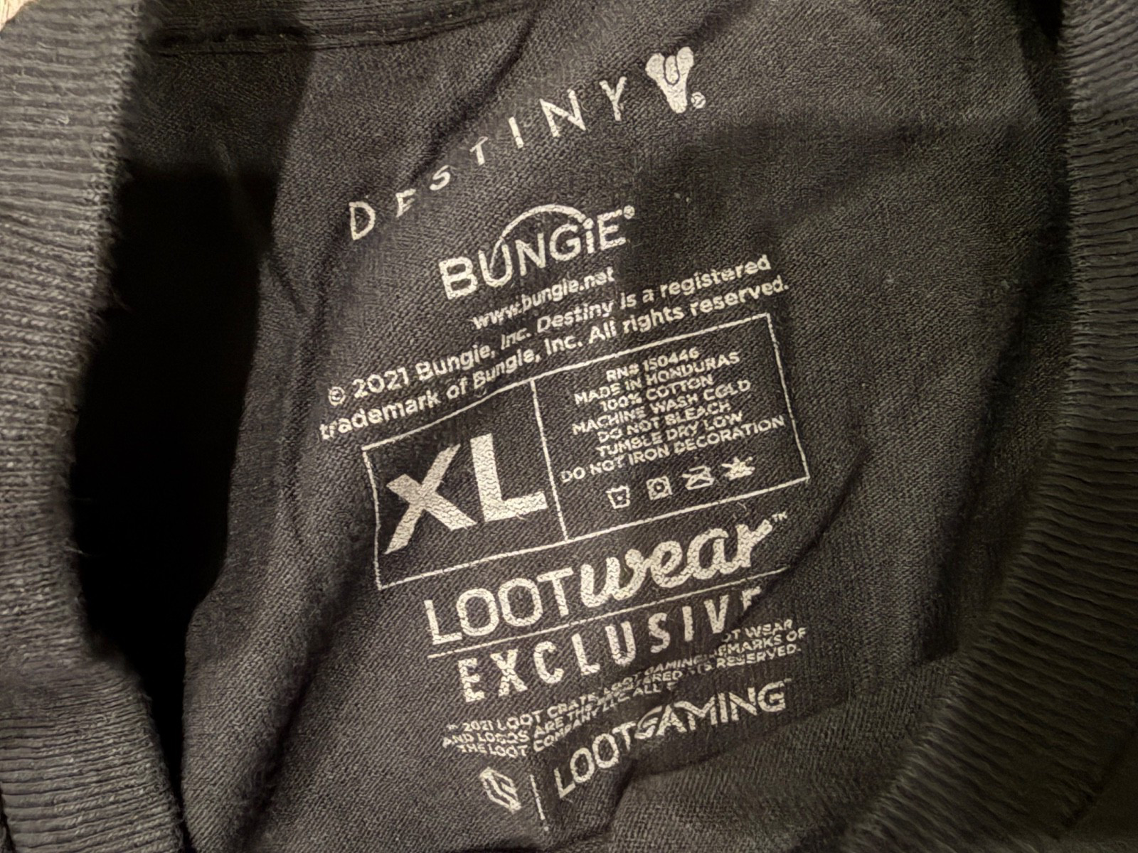 New Destiny Bungie Lootcrate Adult XL Black Graphic Gaming T Shirt