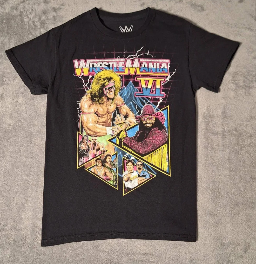WWE Wrestlemania VI T-shirt Ultimate Warrior VS Macho Man Savage T-Shirt New