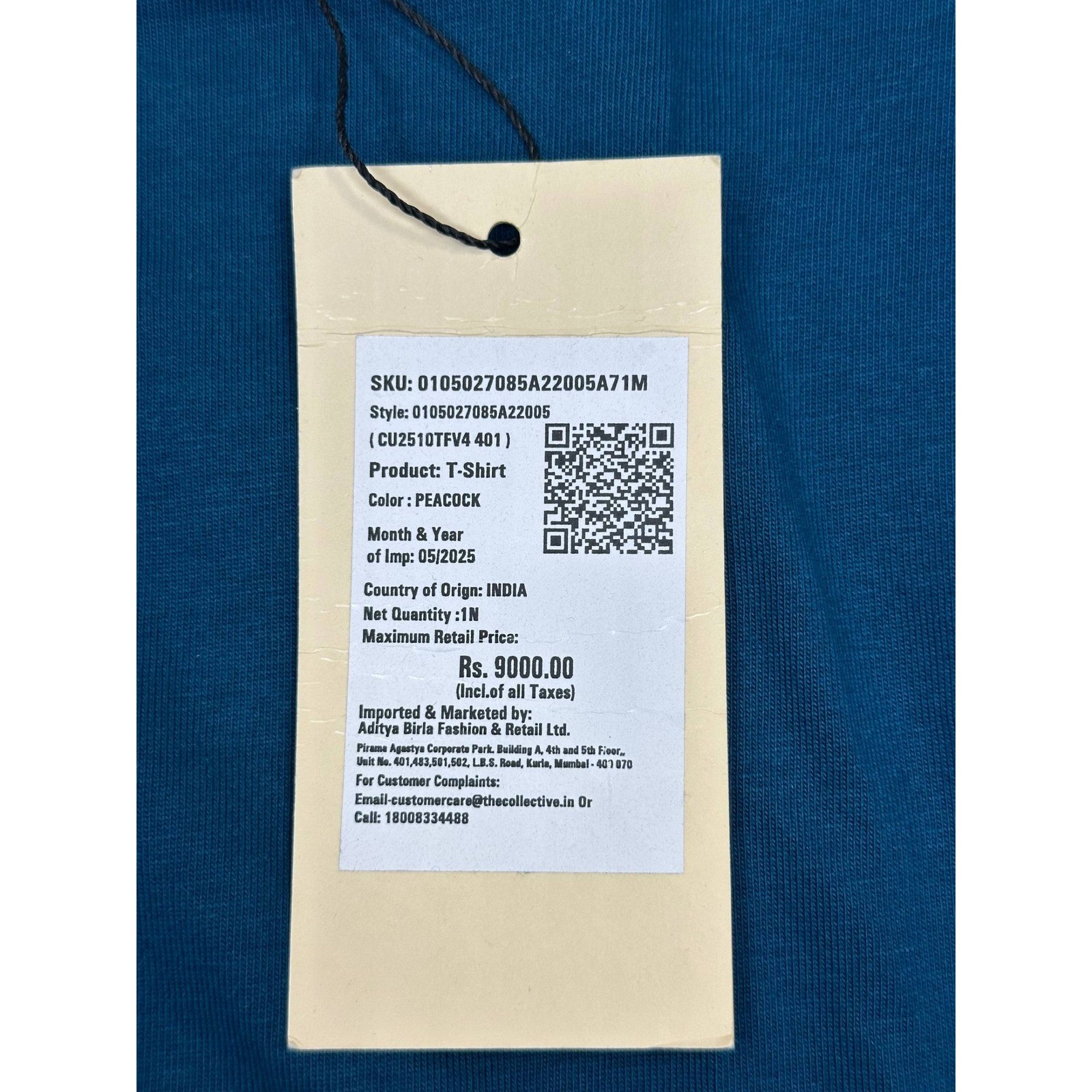 Michael Kors Mens Peacock Blue Graphic Wave Logo T-Shirt M NEW