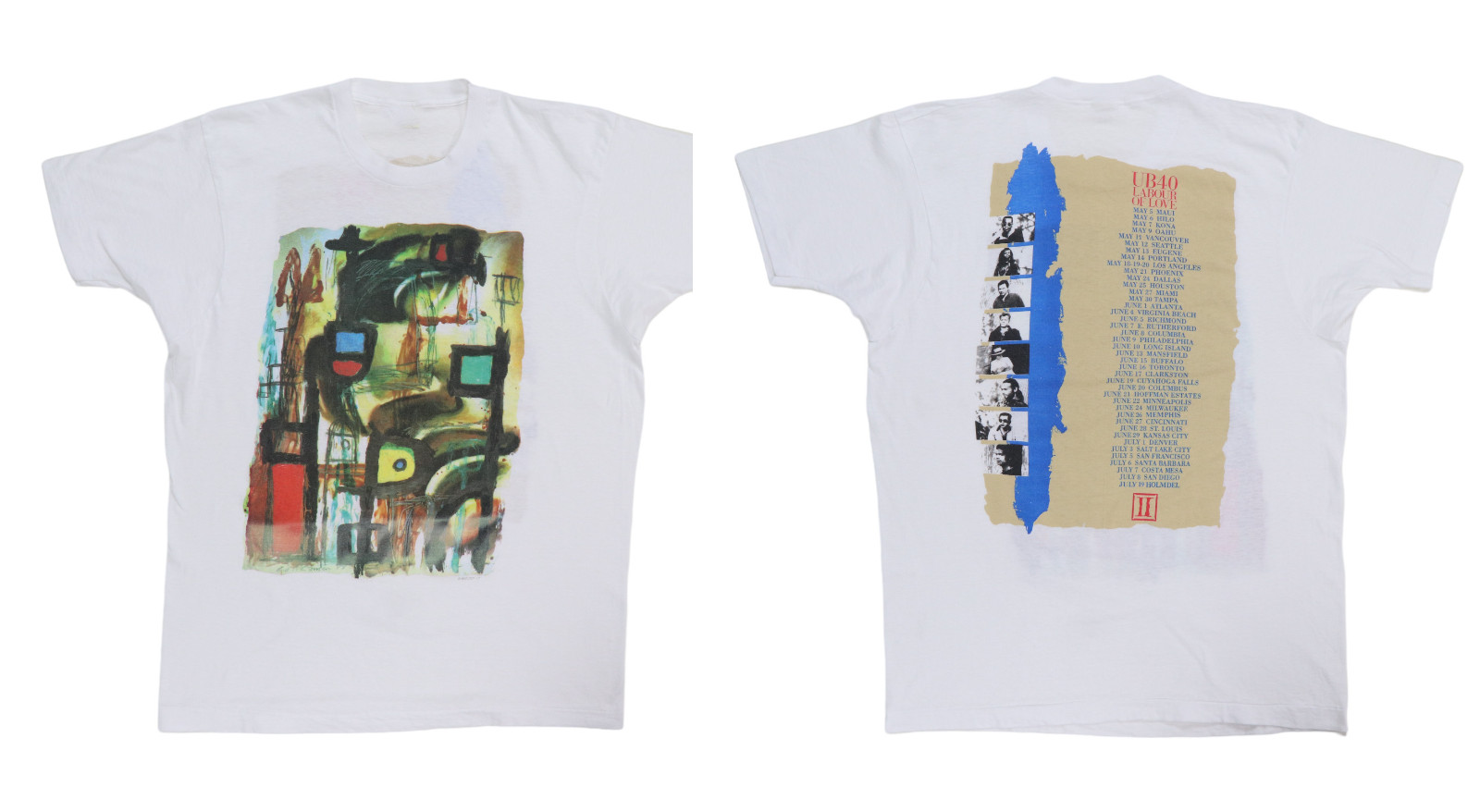 1990 UB40 Labour Of Love Tour White Shirt Size S-5XL Reprint L960