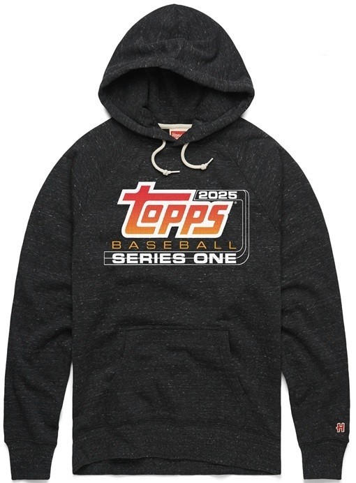 Homage Topps Baseball 2025 Series One Black Logo Hoodie NEW WITH TAGS!^