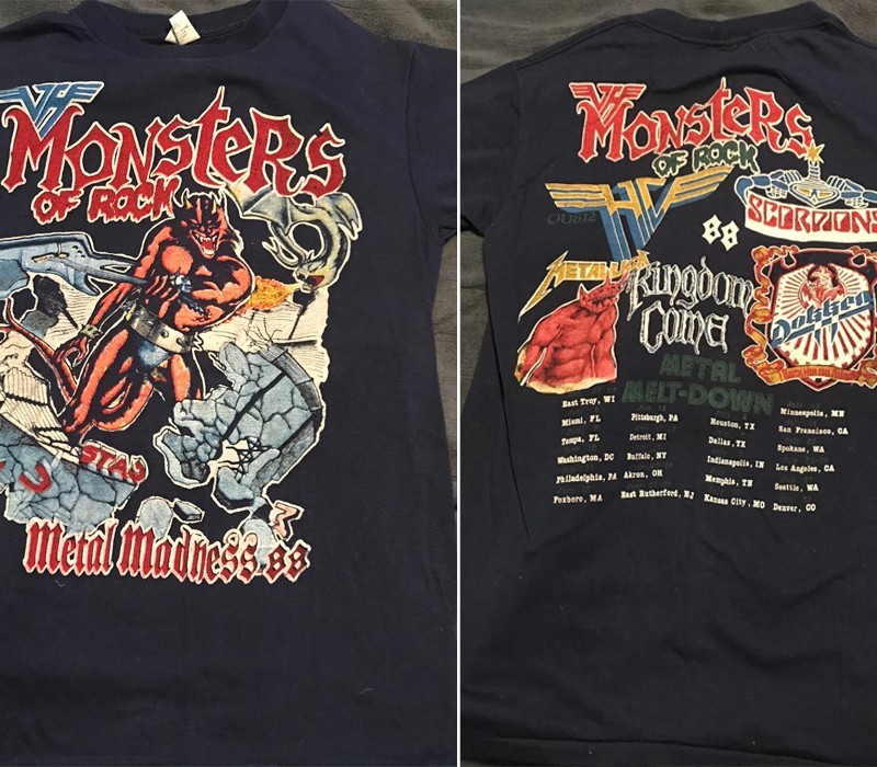 1988 Remake Monsters Of Rock Tour T-shirt Navy tee Unisex tee NH22916