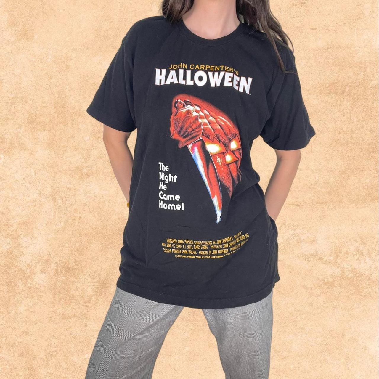 Halloween Movie Horror Film Black Graphic T-Shirt Unisex Goth Grunge Size Large