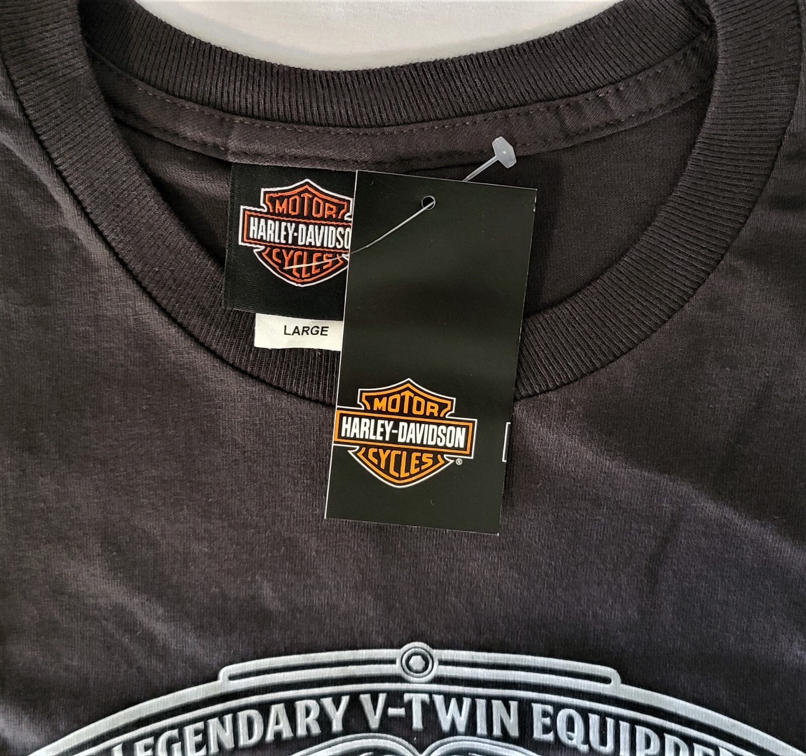 HARLEY DAVIDSON SS Shirt Dark Gray Belt Buckle Legendary V Twin Chest44in Mens L