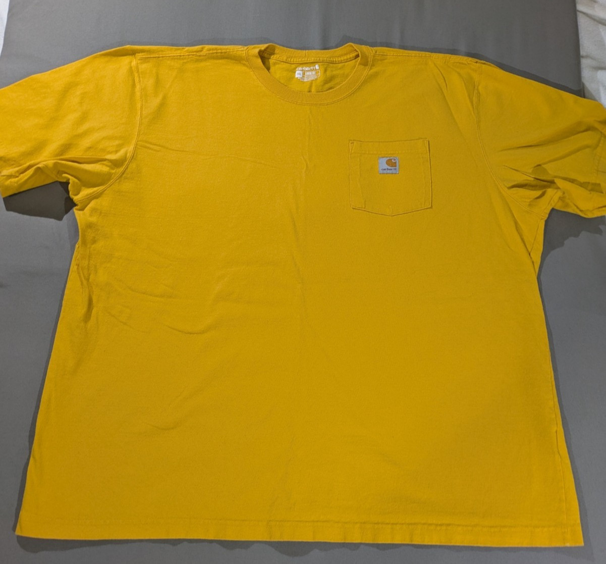 Carhartt Shirt Mens 2XL Yellow Loose Fit Short Sleeve Pocket Workwear K87-M XXL