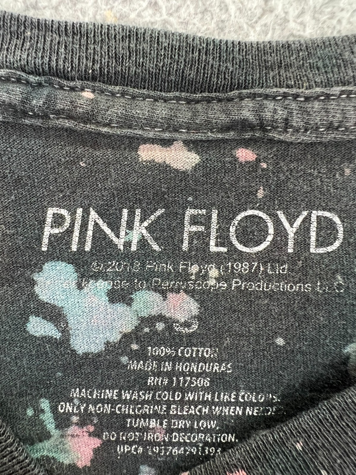 Pink Floyd Men’s Dark Side Of The Moon Prism Splatter Dye Adult T-Shirt Small