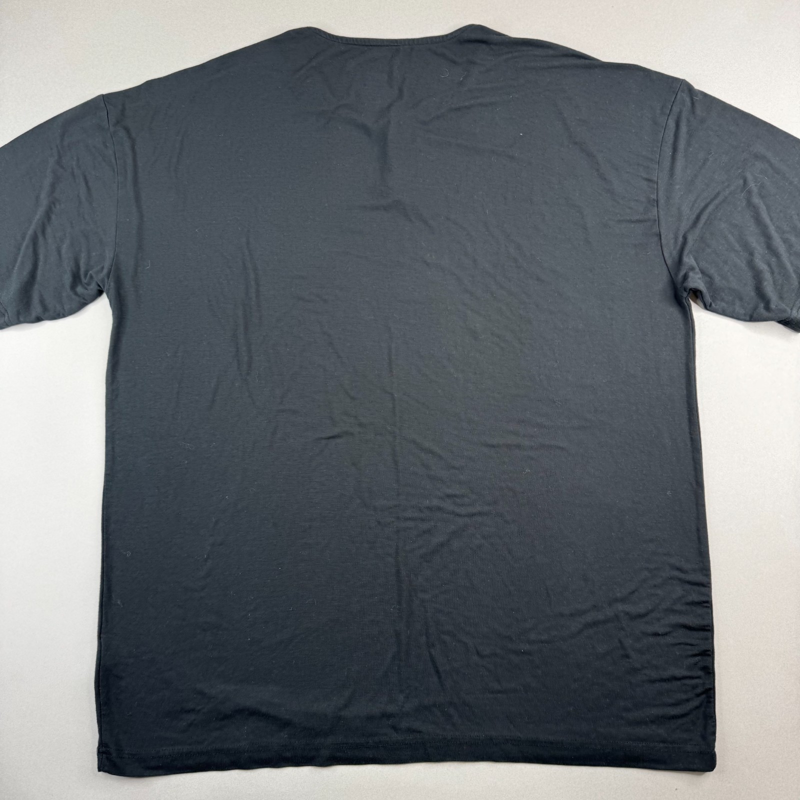 YoungLA Mens Large Dark Gray Modal Polyester Spandex Oversized Henley T-Shirt