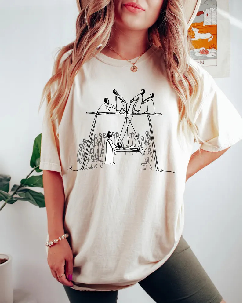 Retro Christian T-shirt, Jesus Heals The Man Of Palsy Shirt