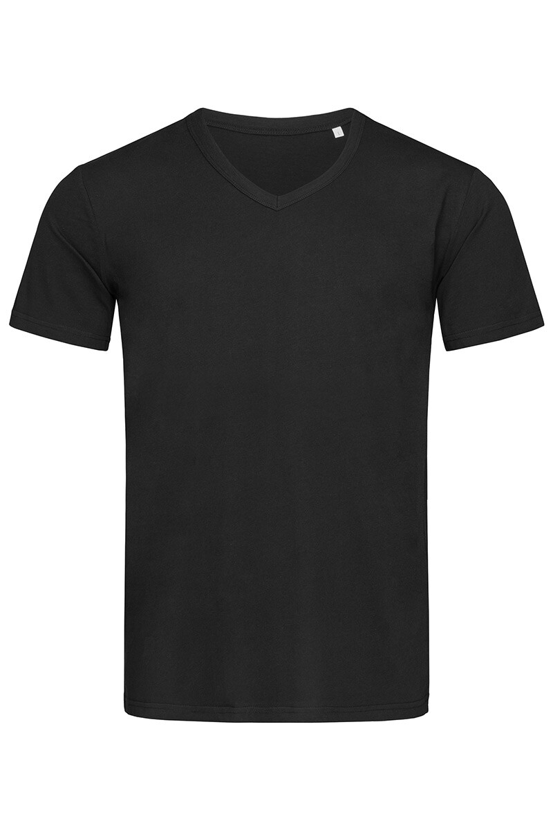 Mens Plain Summer Weight Vee V-Neck Cotton Tee Stedman ST9010 T-Shirt