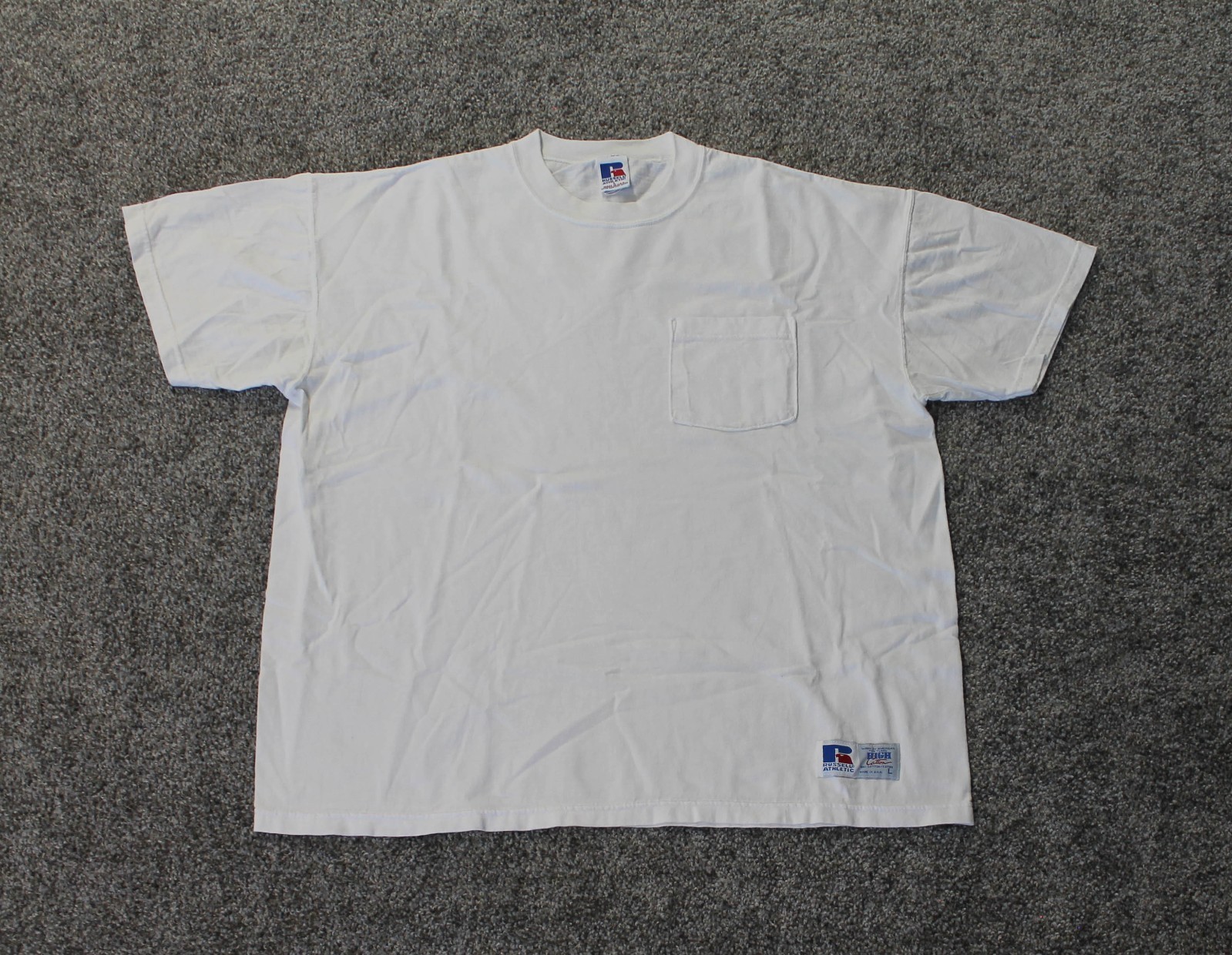 Vintage Made in USA Russell Athletic High Cotton Short Sleeve Pocket Tee Size L