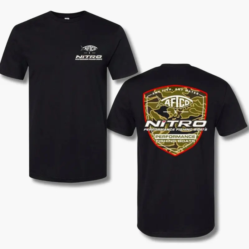 AFTCO Nitro Boats Performance Fishing Shirt Bass Fishing Tee for Anglers Men