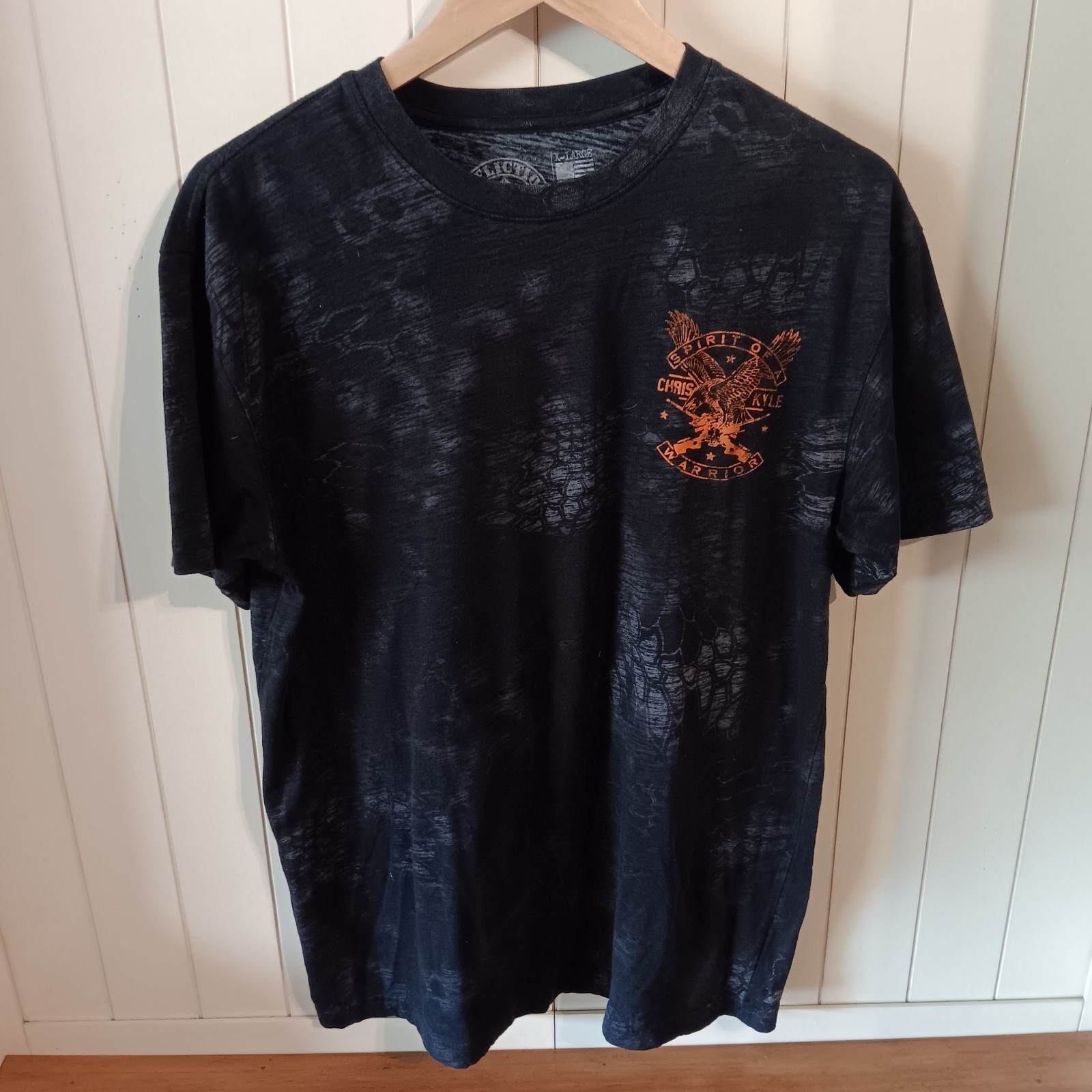 Affiction Chris Kyle Black & Orange T-Shirt, Size XL