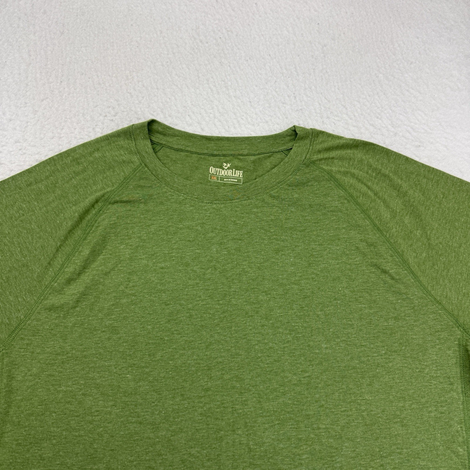Outdoor Life Shirt Mens XXL Green Long Sleeve Lightweight Stretch Wicking Hiking