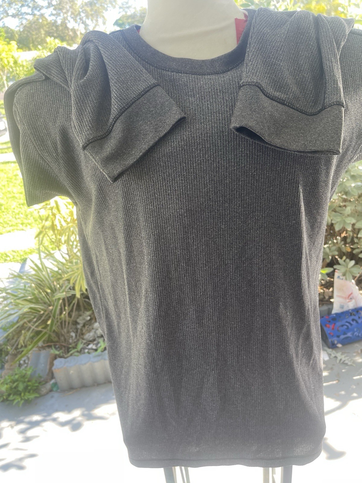 A4 N3165 Men’s Performance T-Shirt XXL Gray Long Sleeve Polyester Cooling Dri-Fi