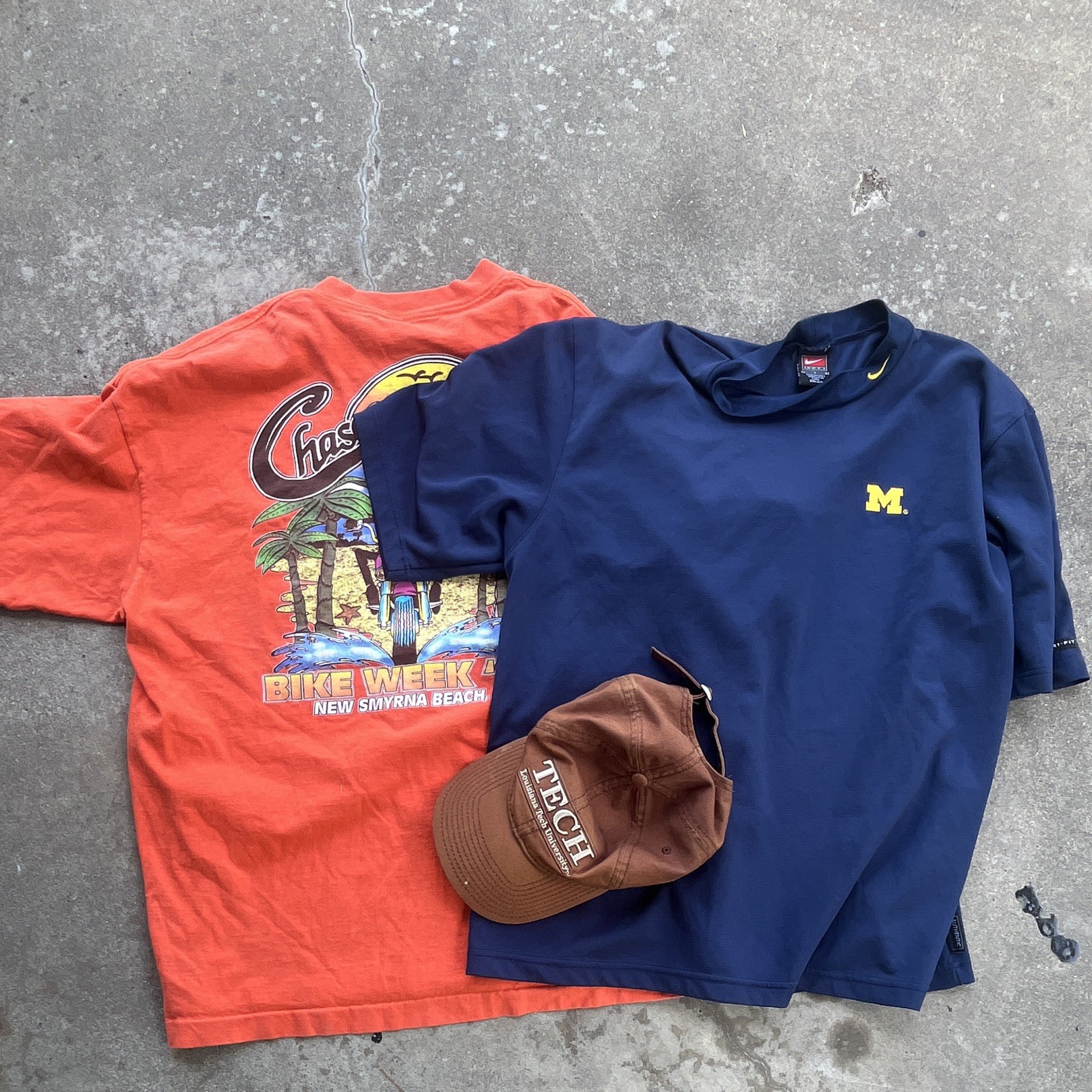 Tee Jays Vintage 90s Men’s XXL Orange Cotton Graphic Pocket Bike Week ’98 Tee