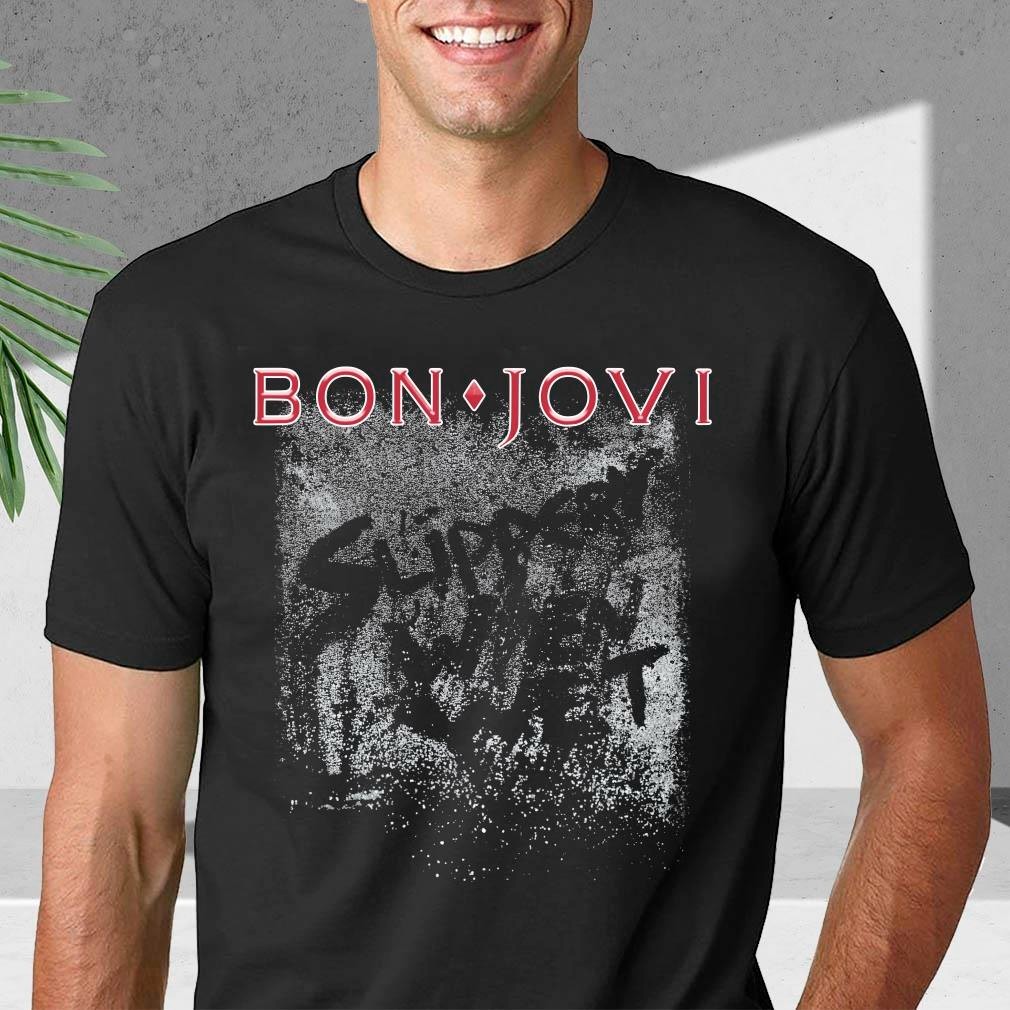 Bon Jovi Slippery Unisex Black Shirt S-3XL QR3748