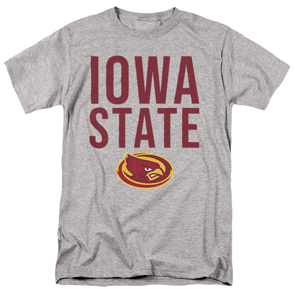 Iowa State University Adult T-Shirt Stacked, Athletic Heather, S-5XL