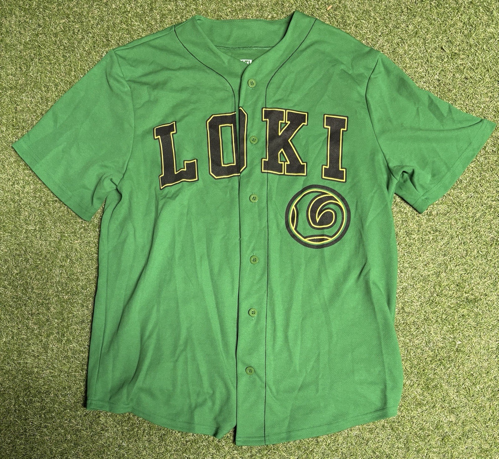 Marvel Loki Rare Master Of Mischief Double Baseball Jersey Size Large -RARE