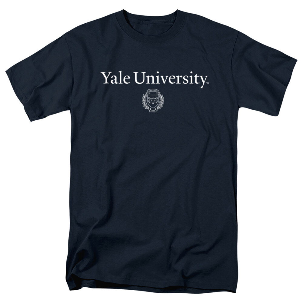 Yale University Adult T-Shirt Circle Logo, Navy, S-5XL