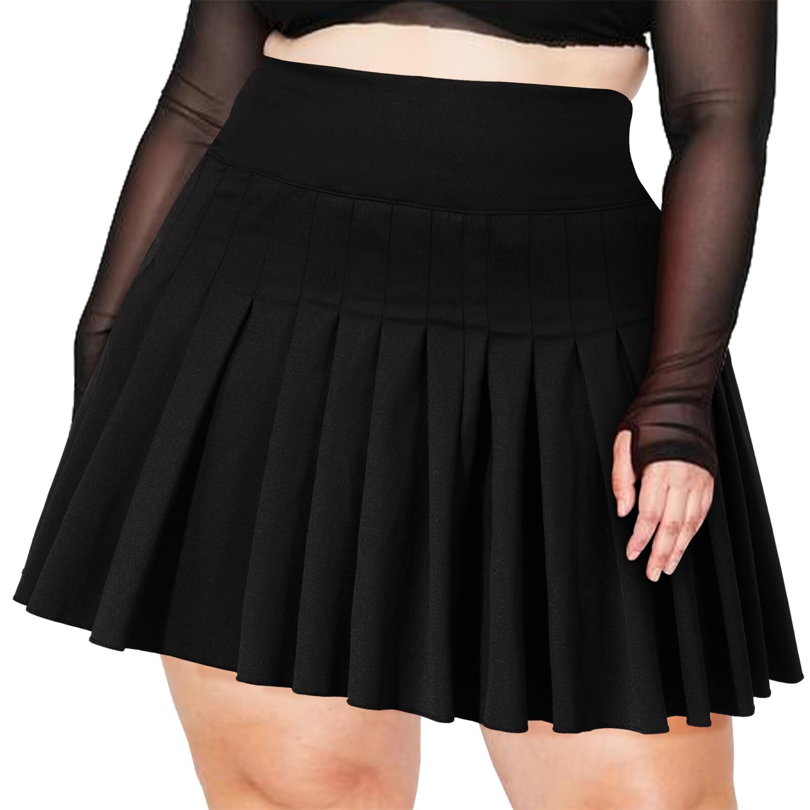 Women’s Plus Size Pleated Mini Skirt- Girls High Waist Tennis Athletic Skirt …
