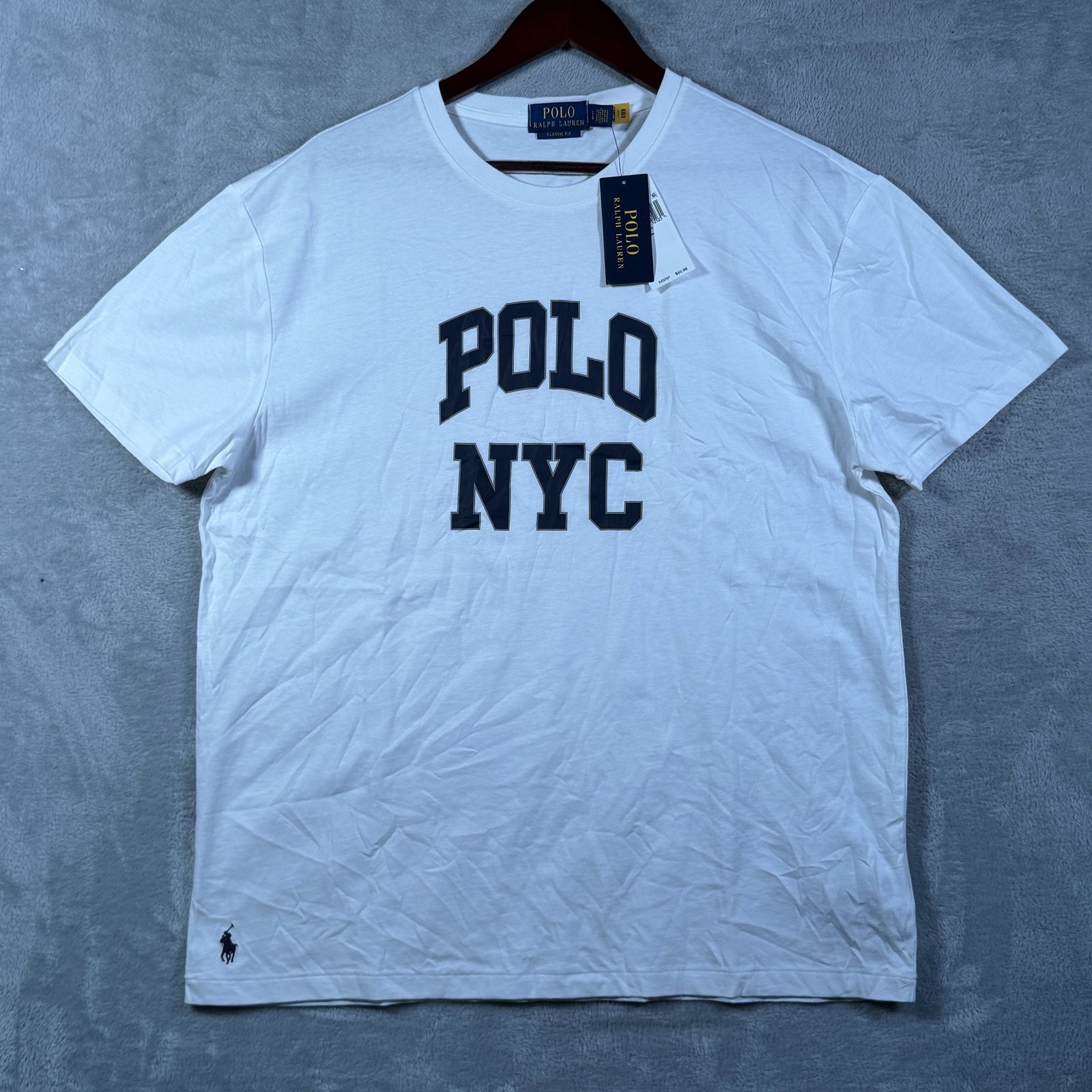 Polo Ralph Lauren T-Shirt Mens L White Classic Fit Graphic NYC Logo Cotton $65
