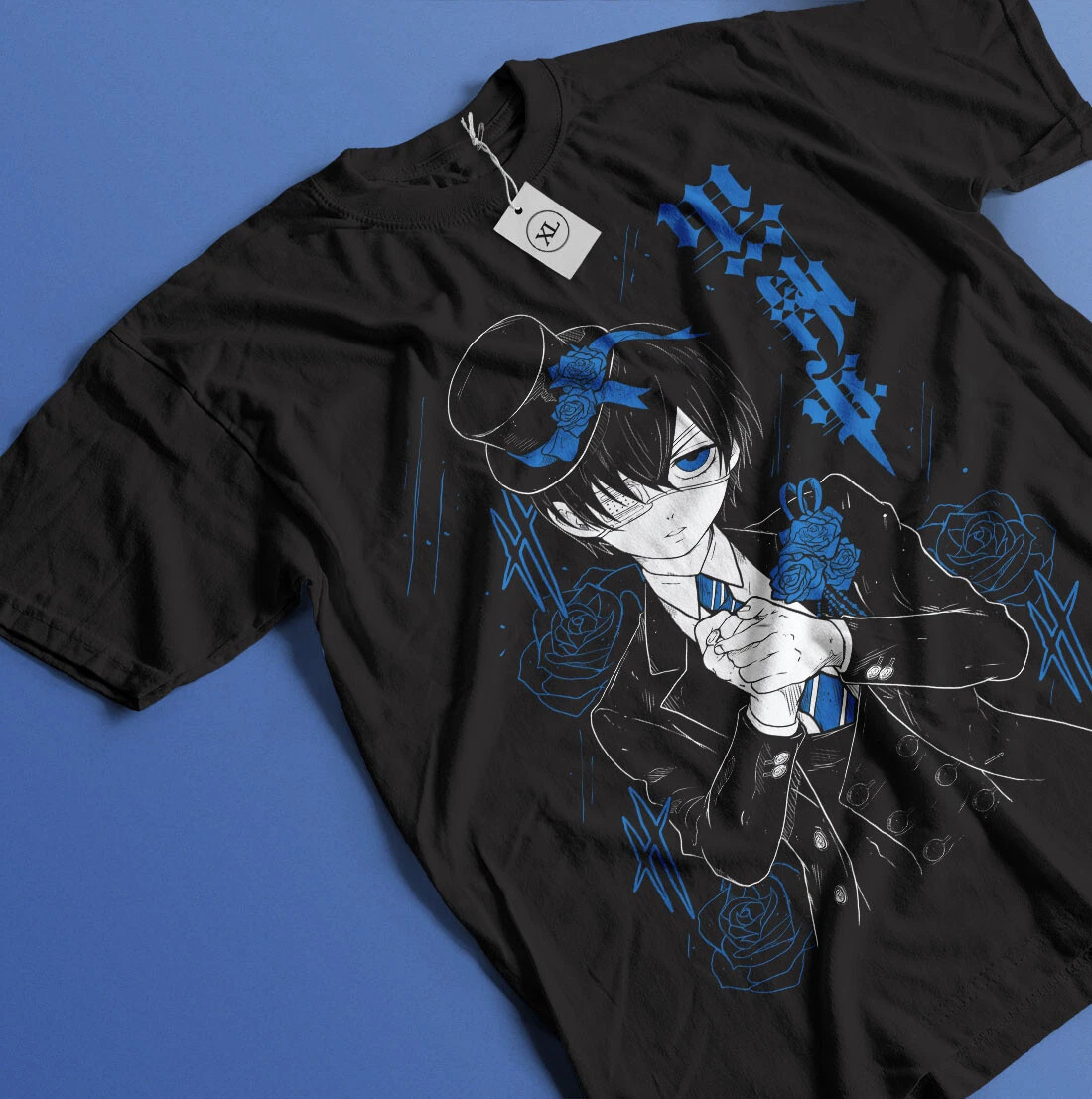 Anime Black Butler Ciel Phantomhive Graphic Black T-Shirt All Size