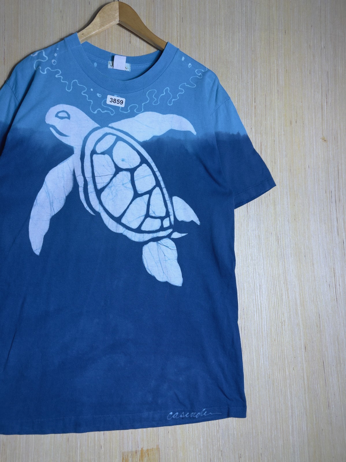 Vintage Sea Turtle Shirt Large Blue Short Sleeve Men’s Graphic Print 90s