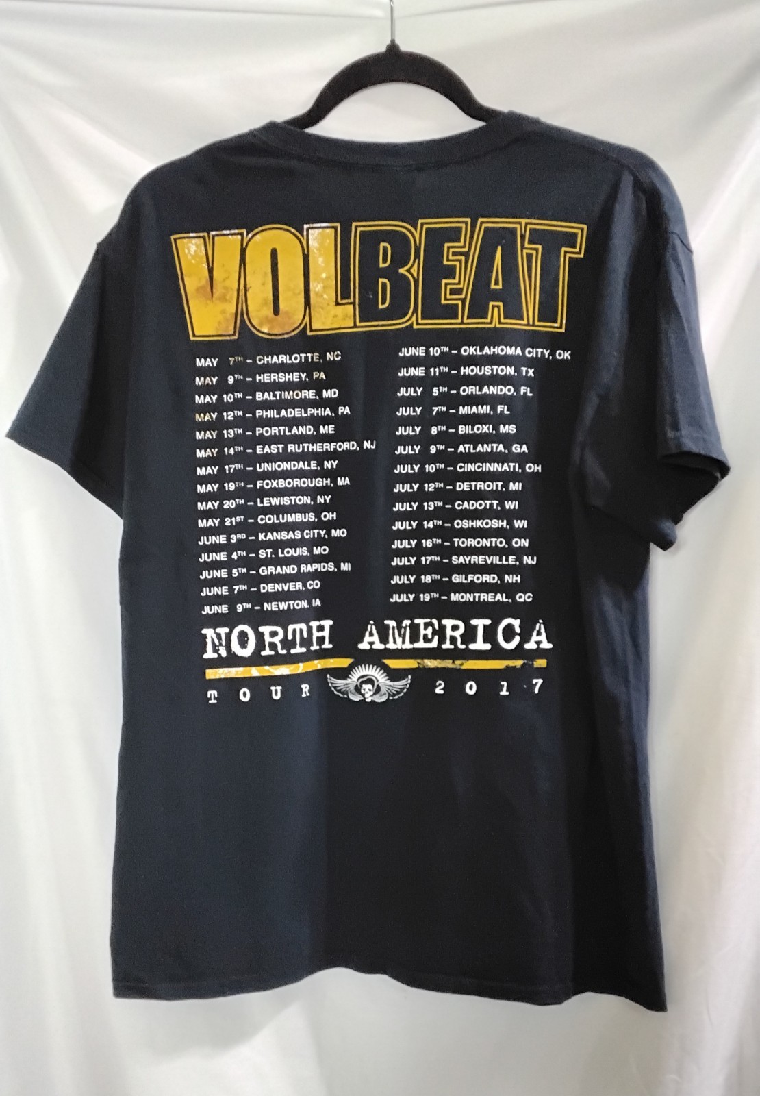 Volbeat 2017 North America Tour Concert T-Shirt Band Picture Adult Size Medium