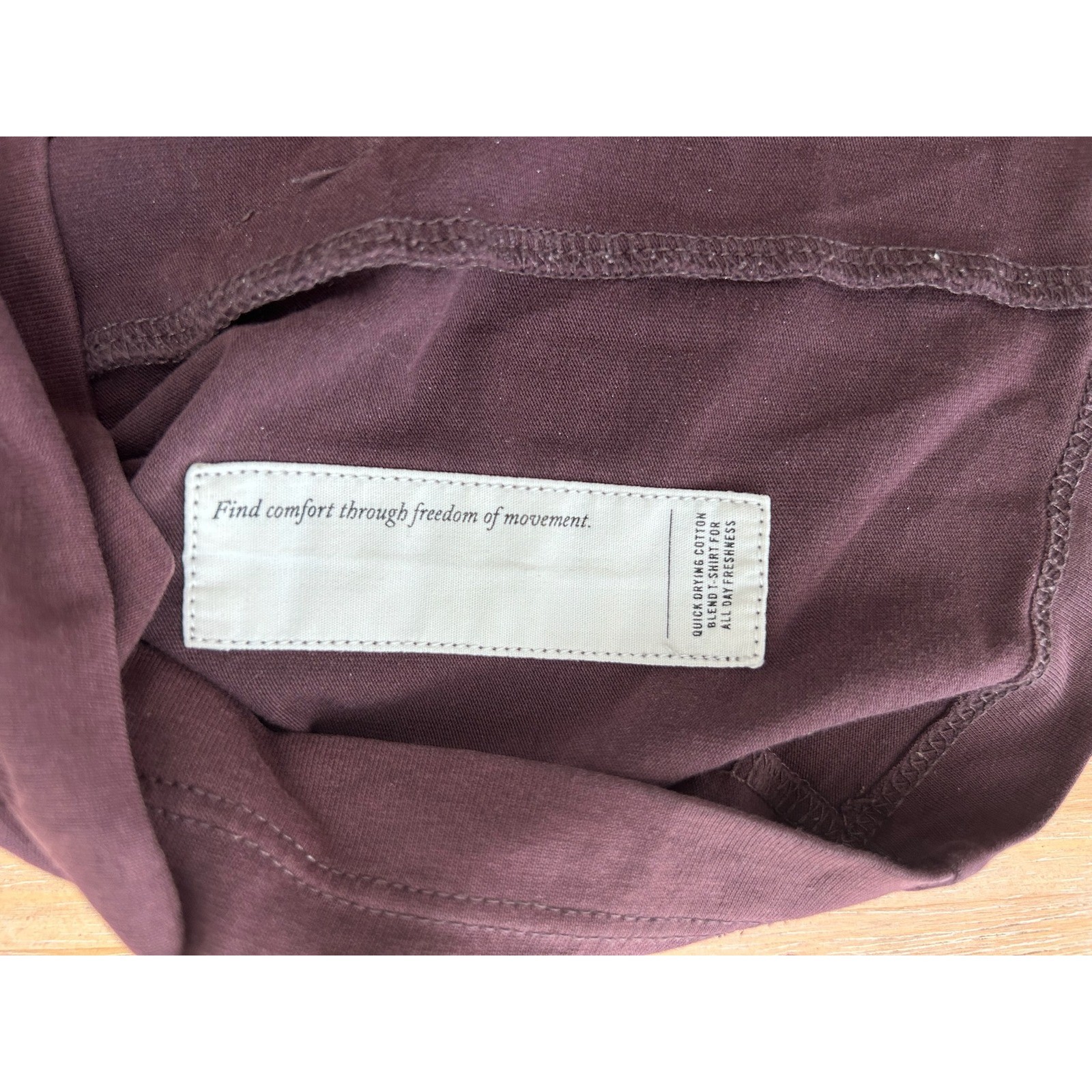 Rapha Mens Quick Drying Cotton Blend T-Shirt Burgundy Size M Cycyling Athletic