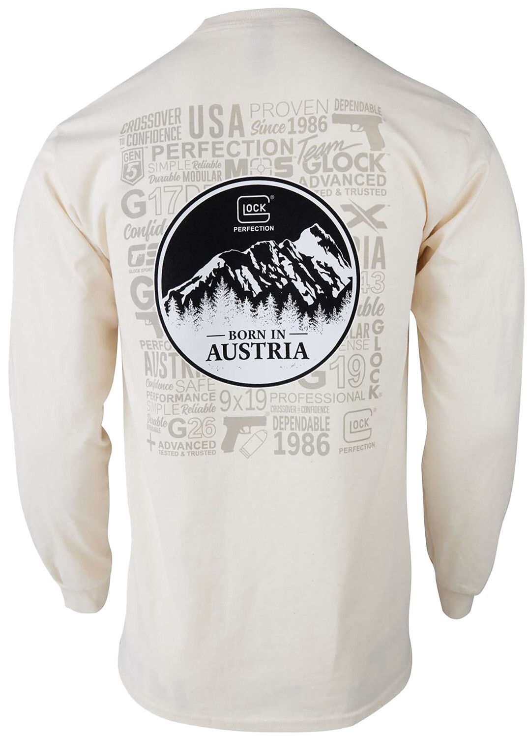 GLOCK Born In Austria Pre-Shrunk Cotton Long Sleeve- Tan
