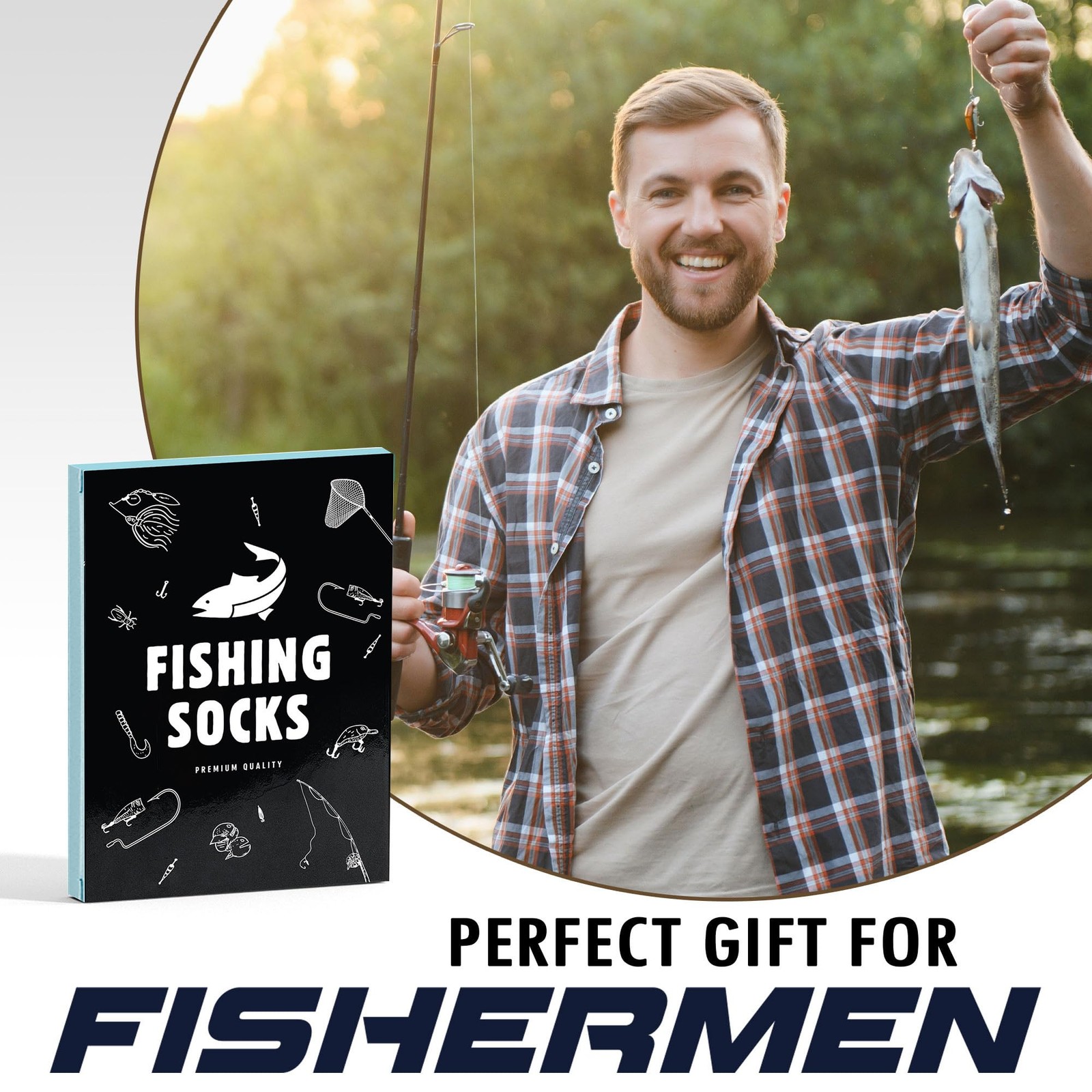 Fishing Gifts For Men – Comfy Socks With Fly Fishing Accessories Design, Perf…