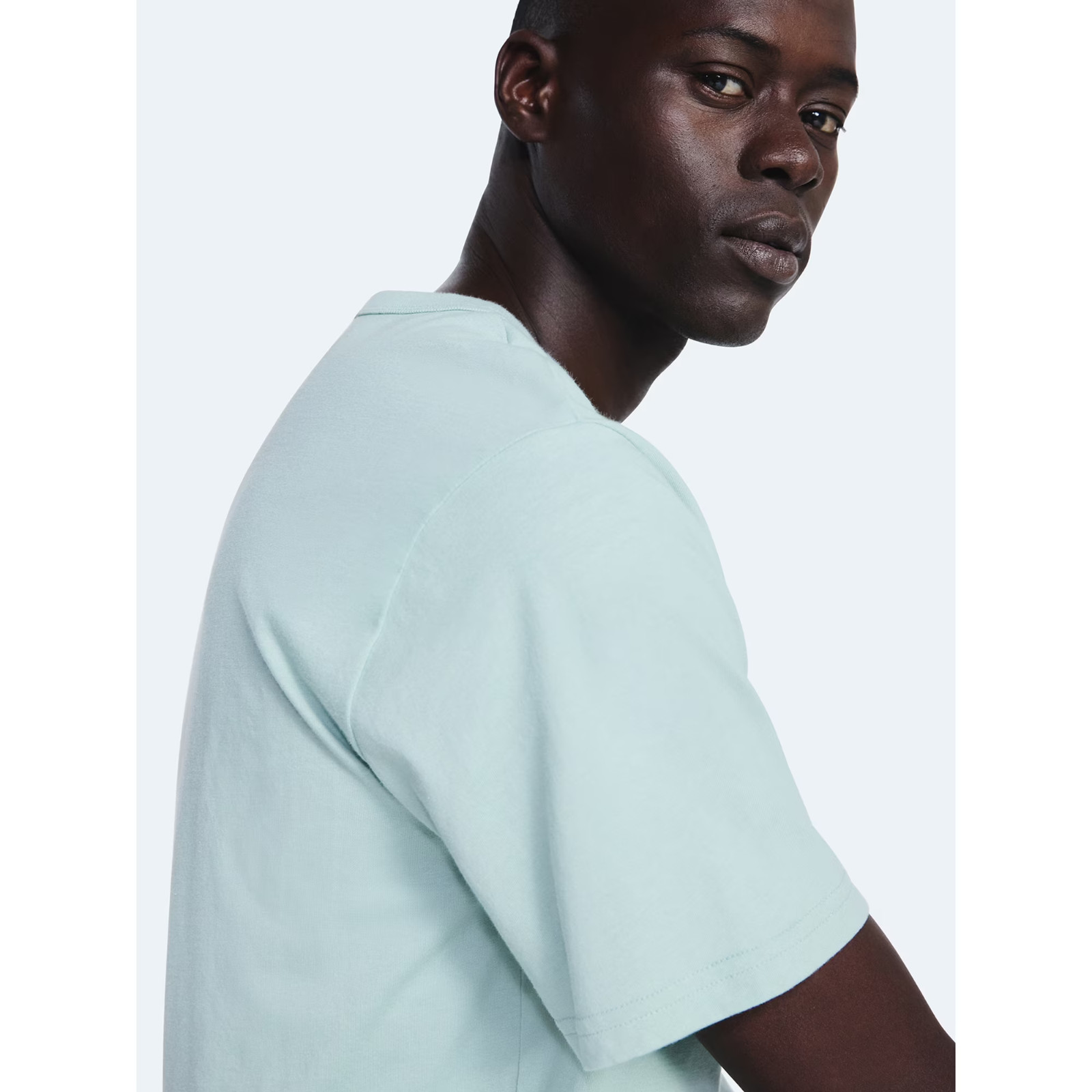 FREE ASSEMBLY Organic Cotton Mens Tee T-shirt Sz Small Short Sleeves Aqua NWT