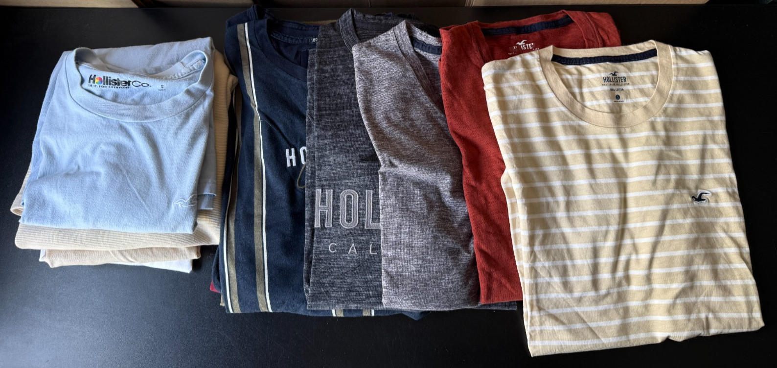 Lot of 12 HOLLISTER Mens Sz Small T Shirts Short Sleeve Mixed Colors