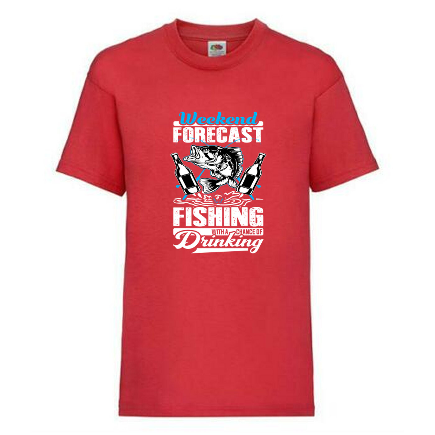 Fishing Forecast Drinking Humour Novelty T Shirt Various Colours And Sizes