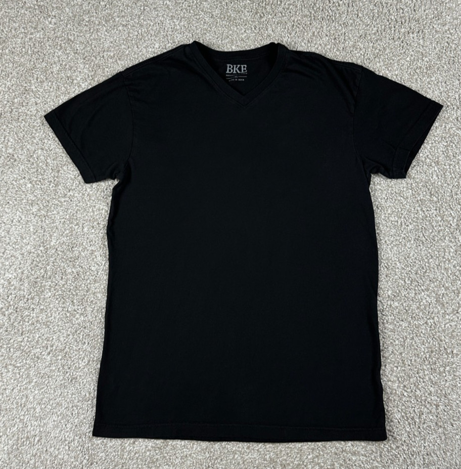 Buckle BKE Shirt Mens Extra Large Black Short Sleeve V Neck Slim Fit Casual XL